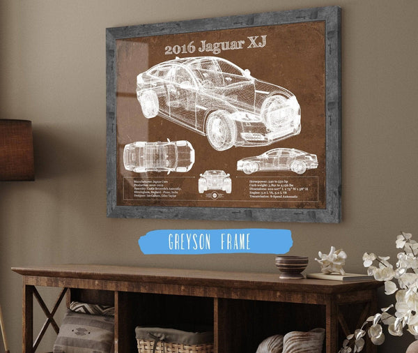 Cutler West 2016 Jaguar XJ Car Original Blueprint Art