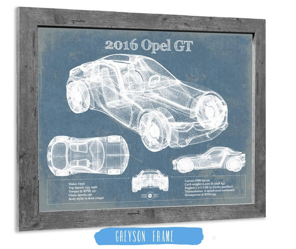14" x 11" / Greyson Frame Cutler West 2016 Opel GT Concept Original Vintage Car Print