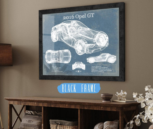 20" x 16" / Black Frame Cutler West 2016 Opel GT Concept Original Vintage Car Print