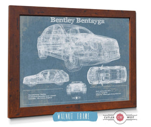 20" x 16" / Walnut Frame Cutler West 2017 Bentley Bentayga Vintage Car Print
