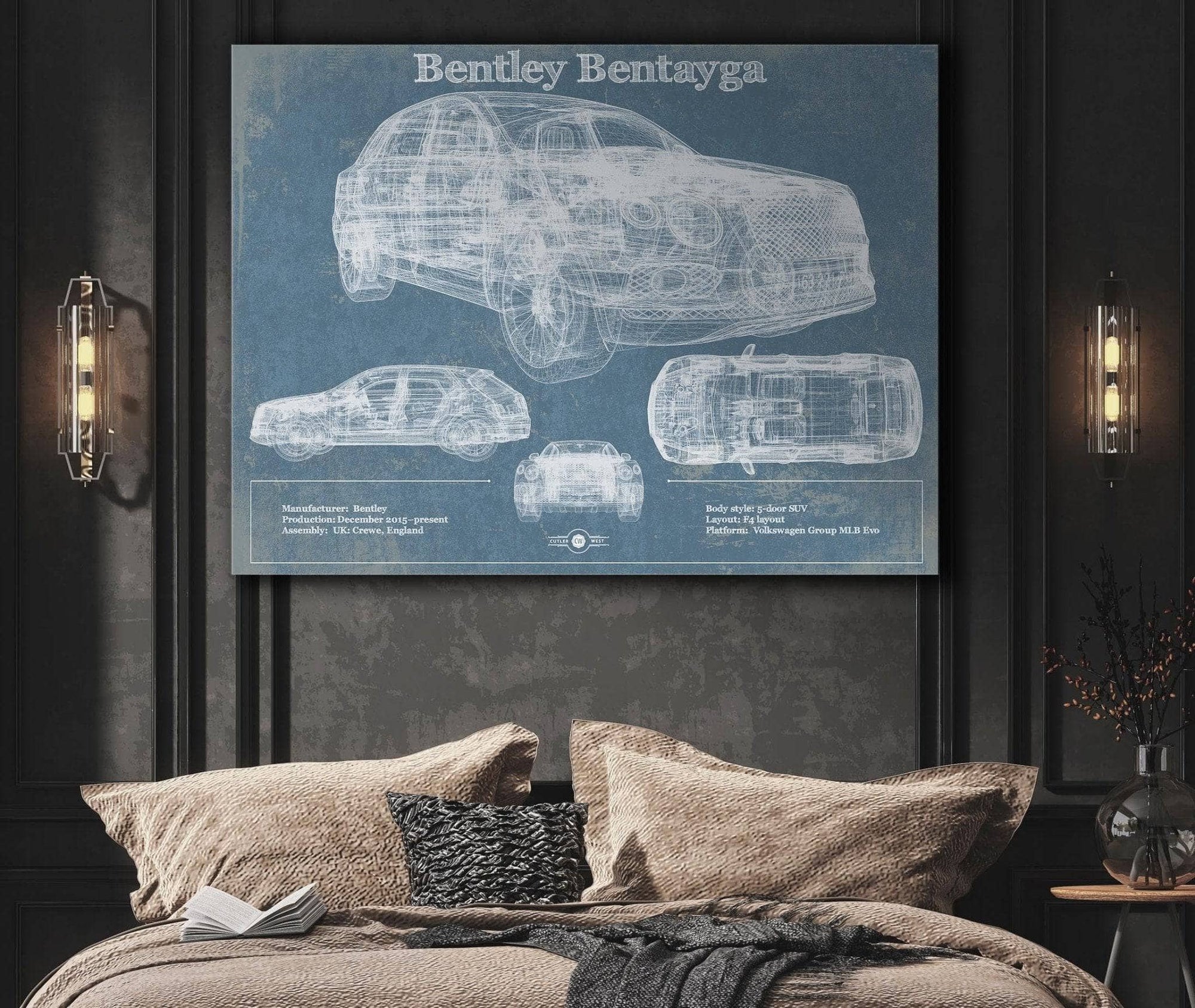 Cutler West Vehicle Collection 2017 Bentley Bentayga Vintage Car Print