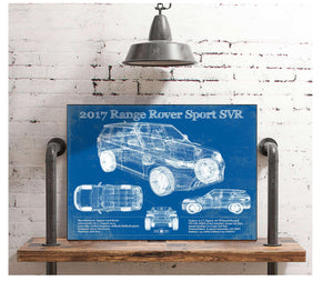 Cutler West 2017 Land Rover Range Rover Sport SVR Vintage Blueprint Auto Print