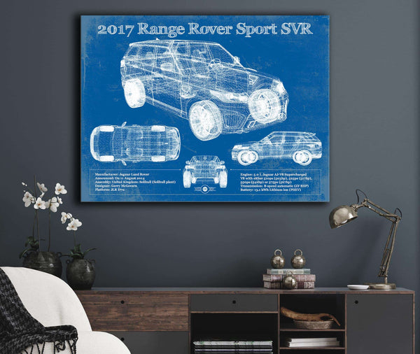 Cutler West 2017 Land Rover Range Rover Sport SVR Vintage Blueprint Auto Print