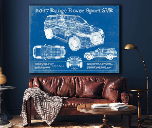 Cutler West 2017 Land Rover Range Rover Sport SVR Vintage Blueprint Auto Print