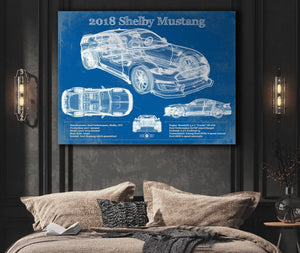 Cutler West 2018 Ford Mustang Shelby Super Snake Coupe Blueprint Vintage Auto Print