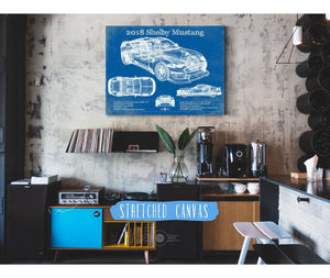 Cutler West 2018 Ford Mustang Shelby Super Snake Coupe Blueprint Vintage Auto Print