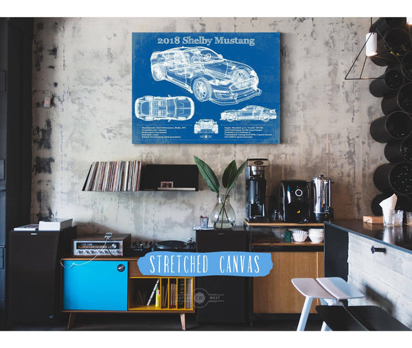 Cutler West 2018 Ford Mustang Shelby Super Snake Coupe Blueprint Vintage Auto Print