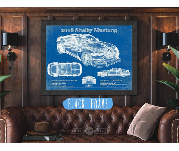 Cutler West 2018 Ford Mustang Shelby Super Snake Coupe Blueprint Vintage Auto Print