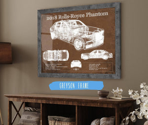 Cutler West 2018 Rolls Royce Phantom Vintage Blueprint Auto Print