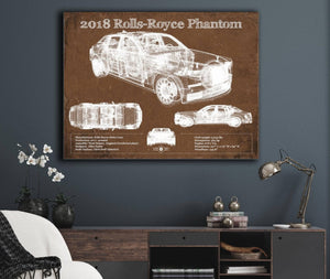 Cutler West 2018 Rolls Royce Phantom Vintage Blueprint Auto Print
