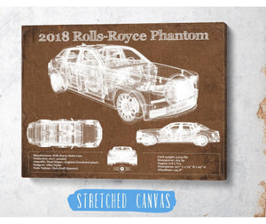 Cutler West 2018 Rolls Royce Phantom Vintage Blueprint Auto Print