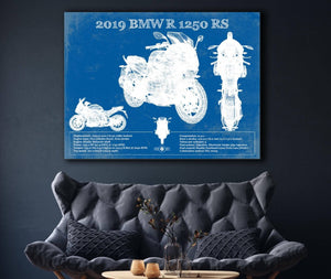 Cutler West 2019 BMW R1250RS Vintage Blueprint Auto Print