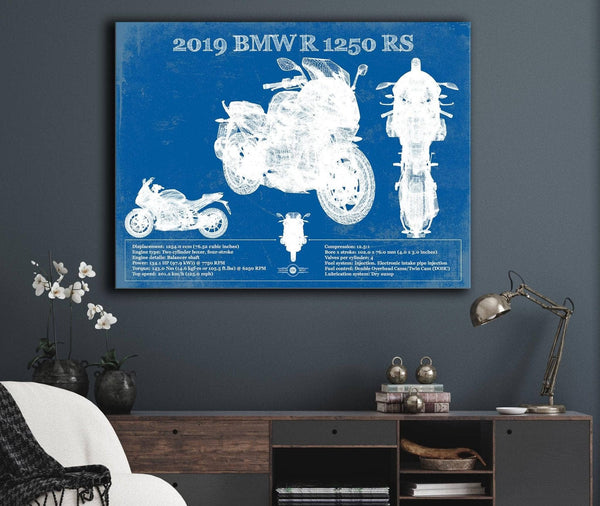 Cutler West 2019 BMW R1250RS Vintage Blueprint Auto Print