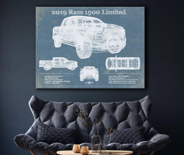 Cutler West 2019 Ram 1500 Limited Vintage Blueprint Auto Print