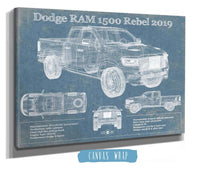 Cutler West Vehicle Collection 2019 Ram 1500 Rebel Vintage Blueprint Auto Print