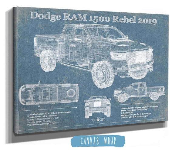 Cutler West 2019 Ram 1500 Rebel Vintage Blueprint Auto Print
