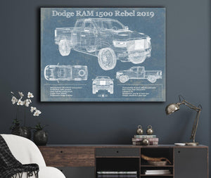 Cutler West 2019 Ram 1500 Rebel Vintage Blueprint Auto Print