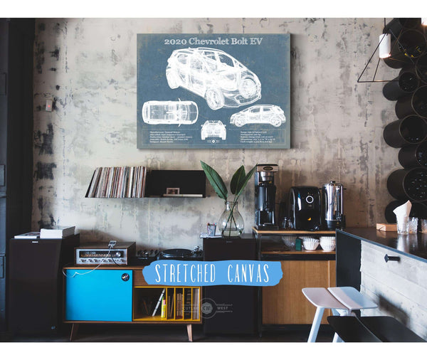 Cutler West 2020 Chevy Bolt EV Blueprint Vintage Auto Print