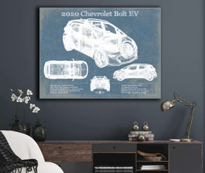 Cutler West 2020 Chevy Bolt EV Blueprint Vintage Auto Print