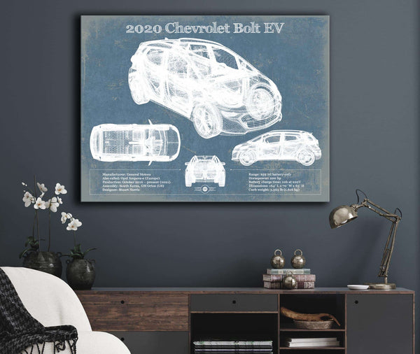 Cutler West 2020 Chevy Bolt EV Blueprint Vintage Auto Print