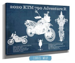 Cutler West 2020 Ktm 790 Adventure R Vintage Blueprint Auto Print