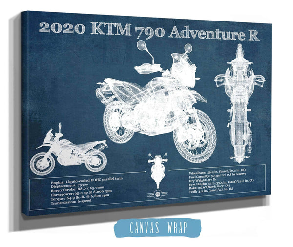 Cutler West 2020 Ktm 790 Adventure R Vintage Blueprint Auto Print
