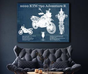 Cutler West 2020 Ktm 790 Adventure R Vintage Blueprint Auto Print