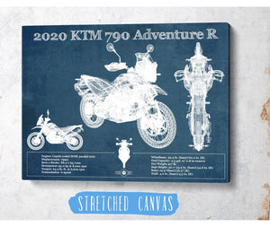 Cutler West 2020 Ktm 790 Adventure R Vintage Blueprint Auto Print