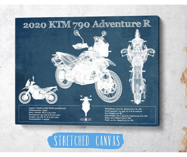 Cutler West 2020 Ktm 790 Adventure R Vintage Blueprint Auto Print