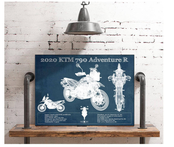 Cutler West 2020 Ktm 790 Adventure R Vintage Blueprint Auto Print