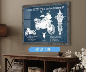 Cutler West 2020 Ktm 790 Adventure R Vintage Blueprint Auto Print
