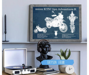 Cutler West 2020 Ktm 790 Adventure R Vintage Blueprint Auto Print