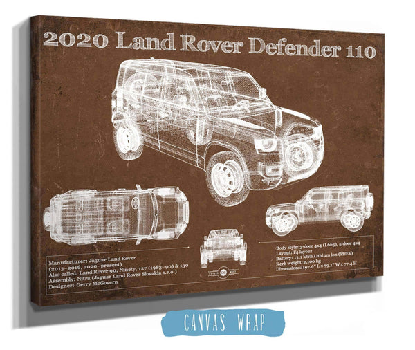 Cutler West 2020 Land Rover Defender 110 Vintage Blueprint Auto Print