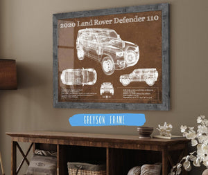 Cutler West 2020 Land Rover Defender 110 Vintage Blueprint Auto Print