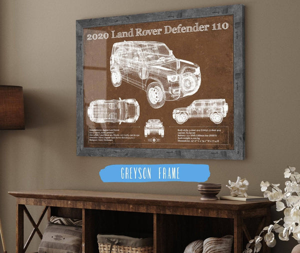 Cutler West 2020 Land Rover Defender 110 Vintage Blueprint Auto Print