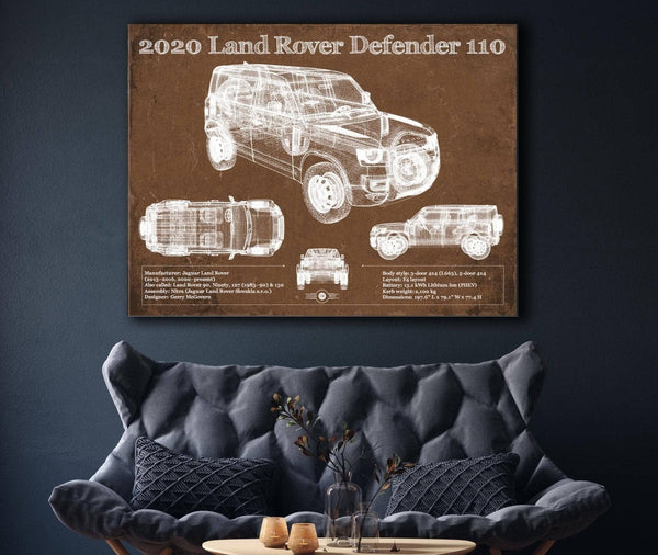Cutler West 2020 Land Rover Defender 110 Vintage Blueprint Auto Print