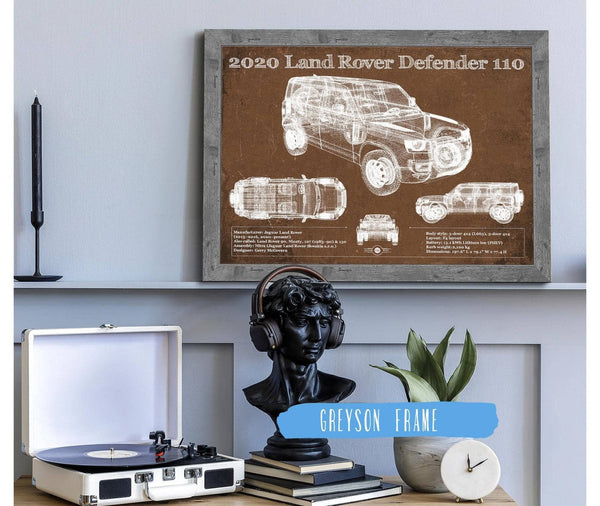 Cutler West 2020 Land Rover Defender 110 Vintage Blueprint Auto Print