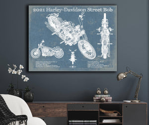 Cutler West 2021 Harley-Davidson Street Bob 114 Blueprint Motorcycle Patent Print