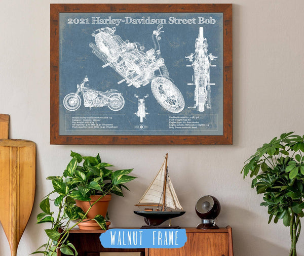 Cutler West 2021 Harley-Davidson Street Bob 114 Blueprint Motorcycle Patent Print