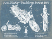 Cutler West 2021 Harley-Davidson Street Bob 114 Blueprint Motorcycle Patent Print