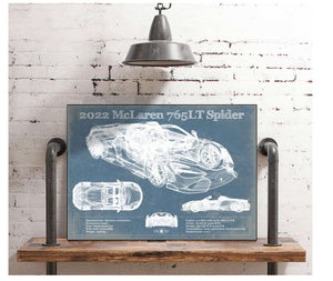 Cutler West 2022 McLaren 765LT Spider Blueprint Vintage Auto Print