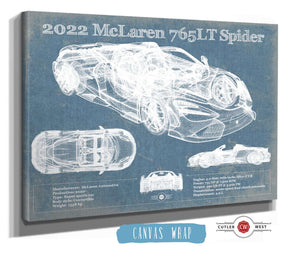 Cutler West 2022 McLaren 765LT Spider Blueprint Vintage Auto Print