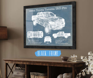 20" x 16" / Black Frame Cutler West 2022 Toyota Tacoma TRD Pro Blueprint Vintage Auto Print