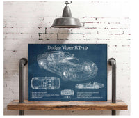 Cutler West Dodge Viper RT-10 Blueprint Vintage Auto Print