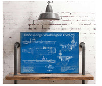 Cutler West USS George Washington (CVN-73) Aircraft Carrier Blueprint Original Military Wall Art - Customizable