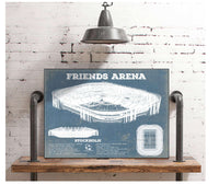 Cutler West Friends Arena (Nationalarenan) Blueprint Vintage Soccer Print
