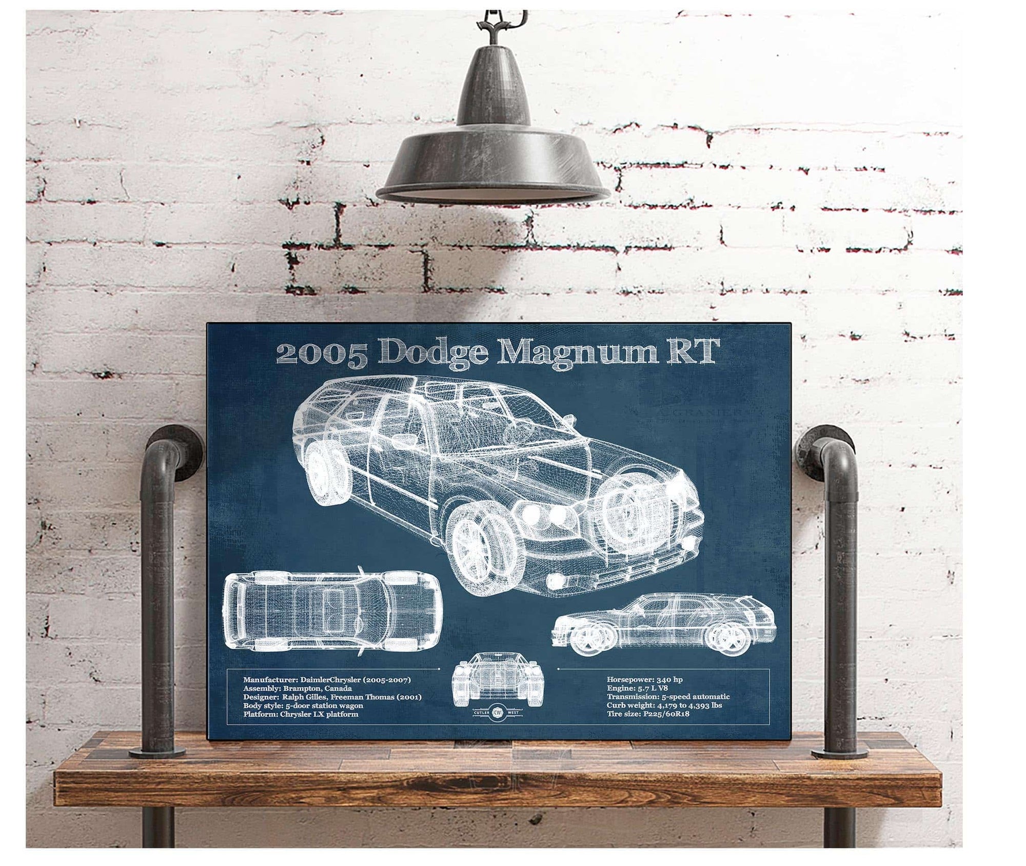 Cutler West 2005 Dodge Magnum RT Vintage Blueprint Auto Print