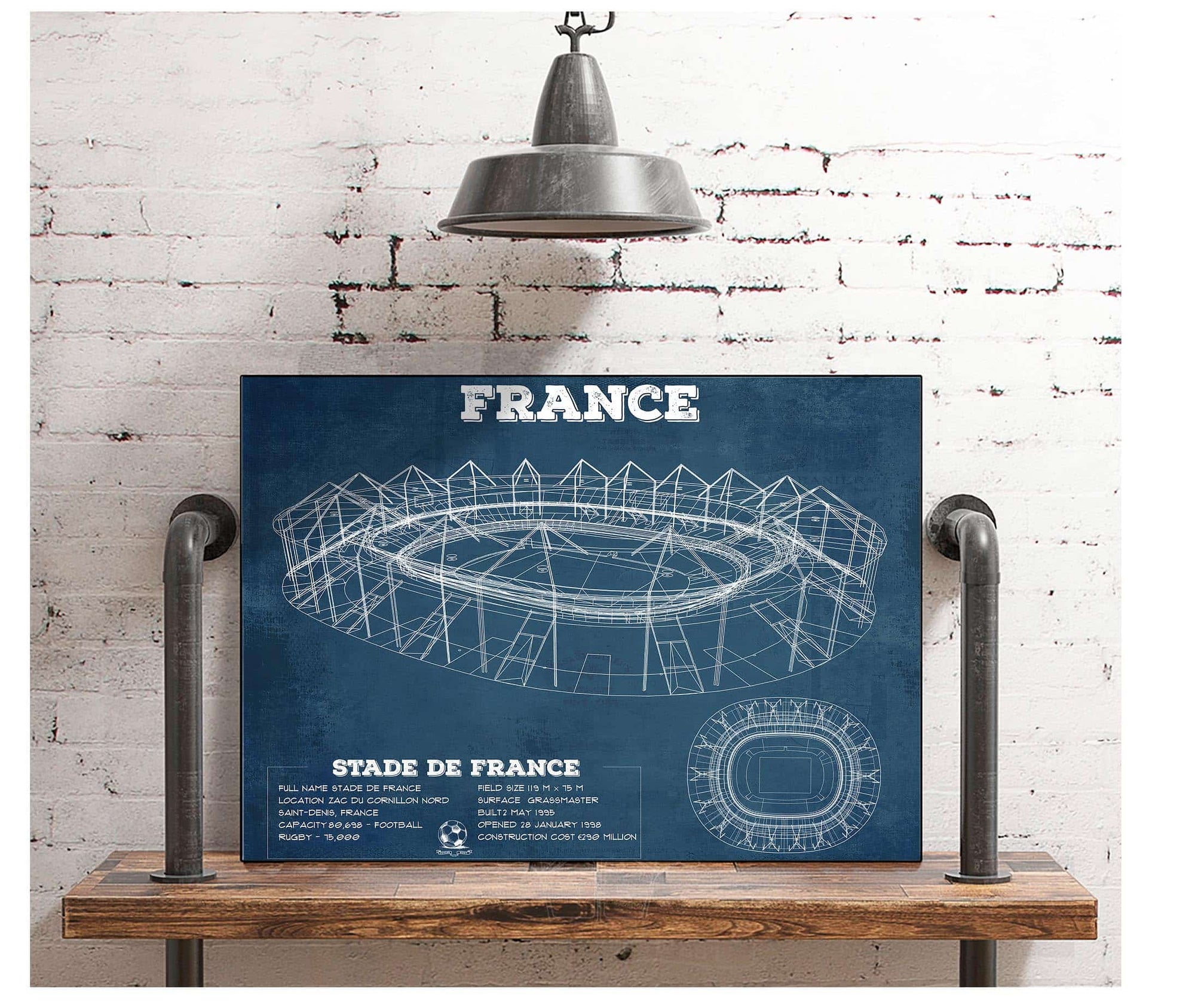Cutler West Stade de France Vintage Soccer Stadium Print