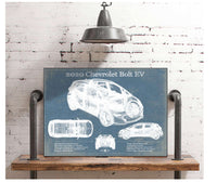 Cutler West 2020 Chevy Bolt EV Blueprint Vintage Auto Print