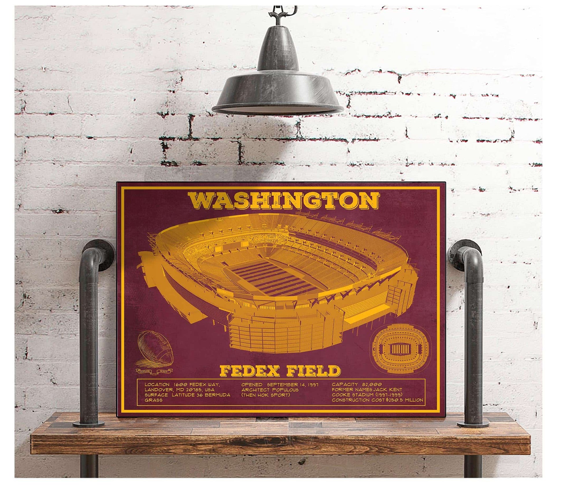 Cutler West Washington Football Team Stadium Art - Fedex Field Wall Art